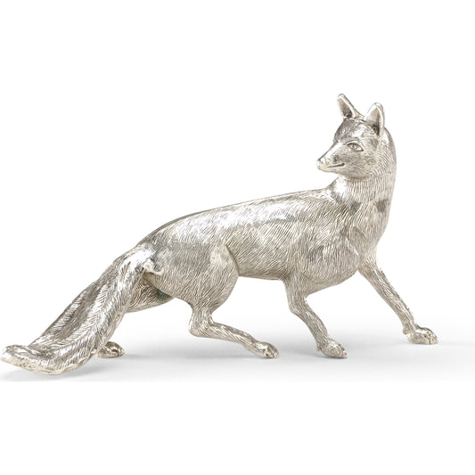 Silver Fox by Wildwood in silver. Made from cast brass in a rustic style.