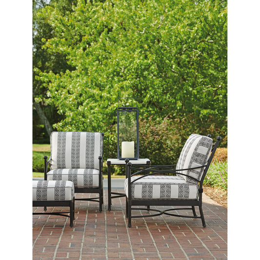 Pavlova Ottoman by Tommy Bahama Outdoor in graphite. Made from unique in a transitional style.