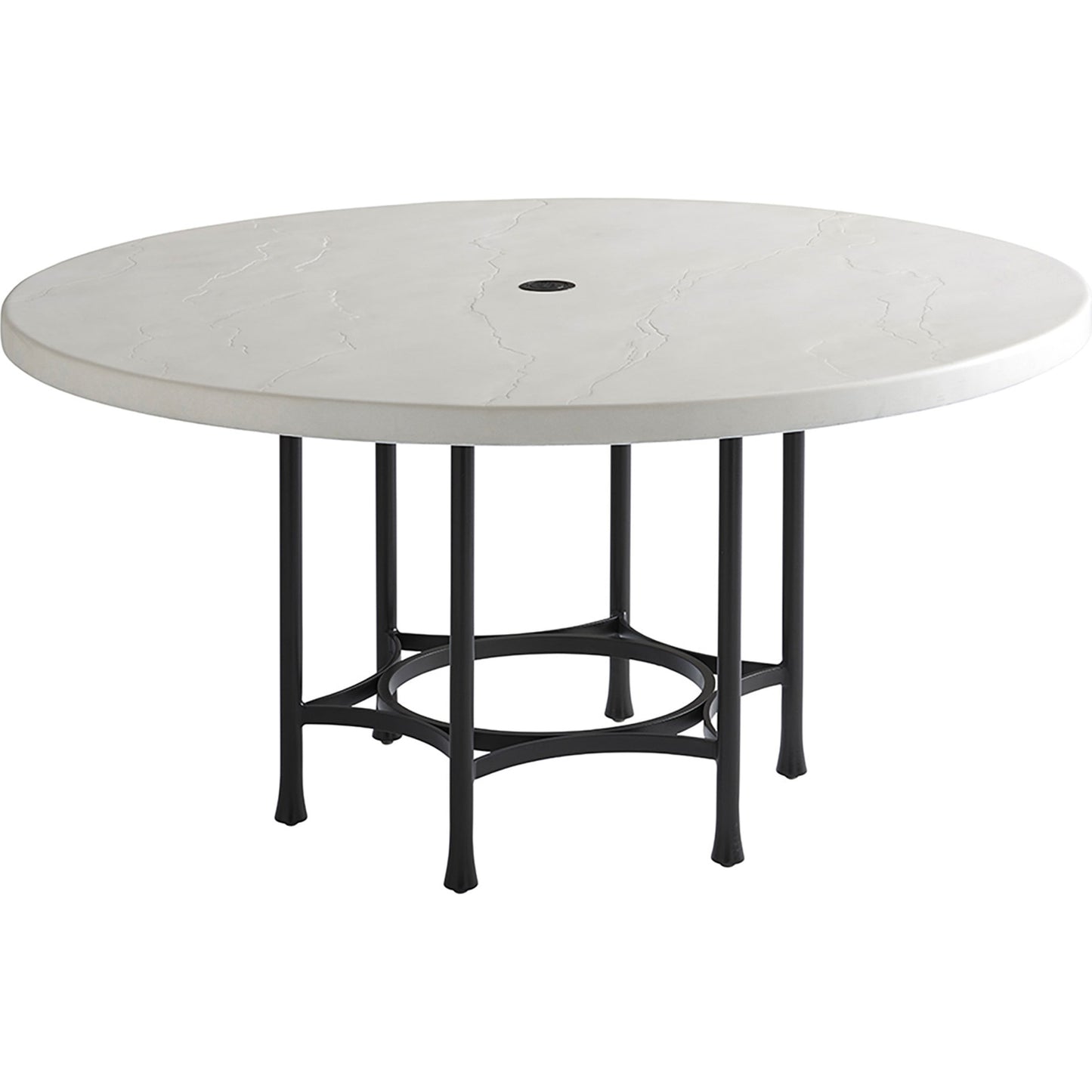 001 SR-836755 | Primary Silo | Pavlova Round Dining Table by Tommy Bahama Outdoor in textured graphic white. Made from unique in a transitional style.