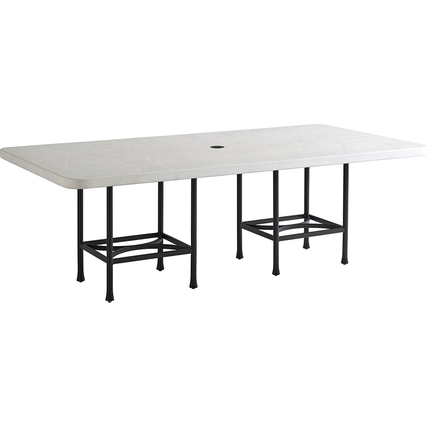 002 SR-836739 | Primary Silo | Pavlova Rectangular Dining Table by Tommy Bahama Outdoor in textured graphic white. Made from unique in a modern style.