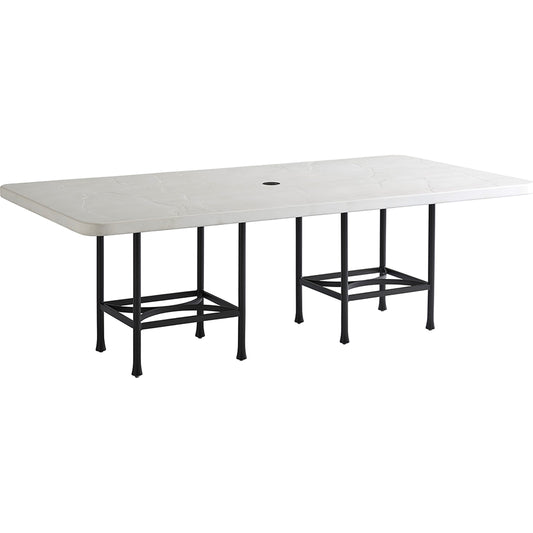 Pavlova Rectangular Dining Table by Tommy Bahama Outdoor in textured graphic white. Made from unique in a modern style.