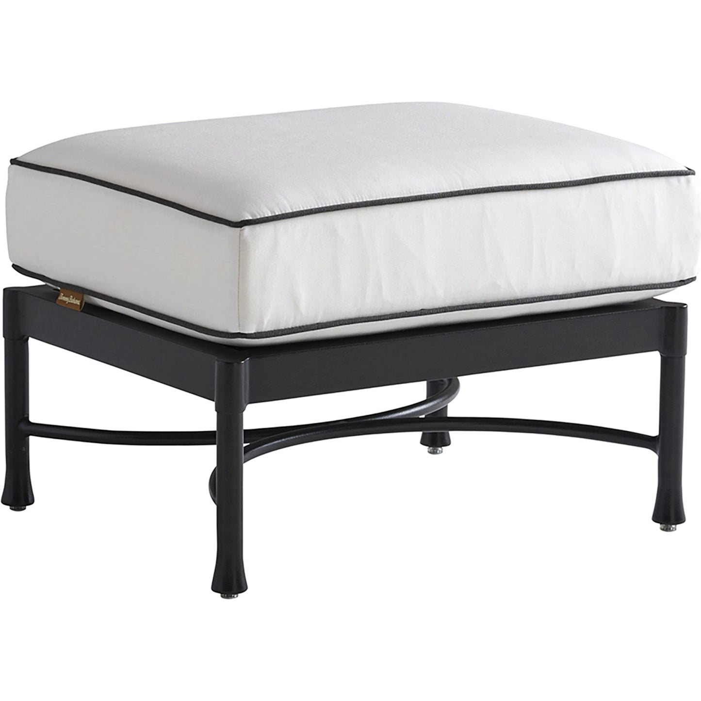 027 SI-2540701 | Primary Silo | Pavlova Ottoman by Tommy Bahama Outdoor in graphite. Made from aluminum, fabric in a transitional style.