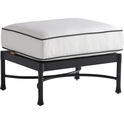 Pavlova Ottoman by Tommy Bahama Outdoor in graphite. Made from aluminum, fabric in a transitional style.