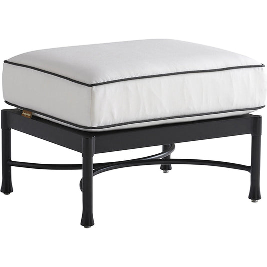 Pavlova Ottoman by Tommy Bahama Outdoor in graphite. Made from aluminum, fabric in a transitional style.