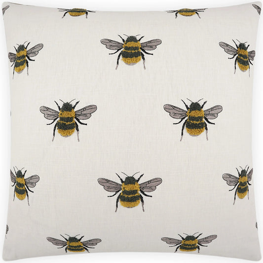 Busy Bee Pillow by DV Kap Home. Made from 58% cotton, 42% polyester / embroidery: 100% rayon in a modern style.