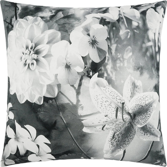 Superbloom Throw Pillow by DV Kap Home in grey. Made from 100% cotton in a modern style.