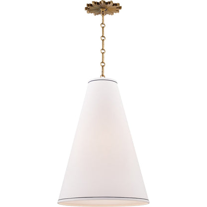 Worth Pendant by Hudson Valley in aged brass. Made from steel in a transitional style.