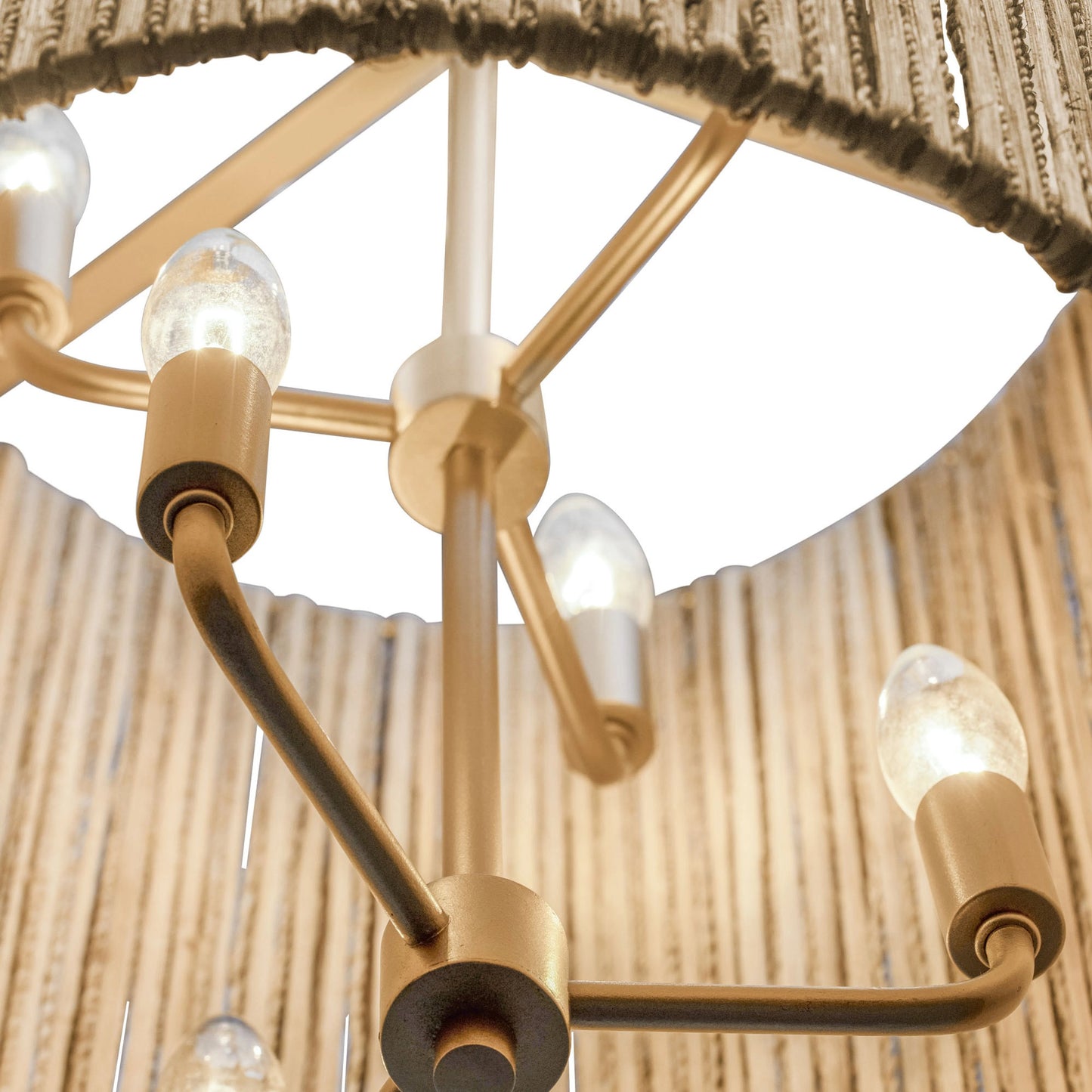 003 SI-2025839 | Closeup | Jacob's Ladder Foyer Pendant by Varaluz in french gold. Made from unique in a modern style.