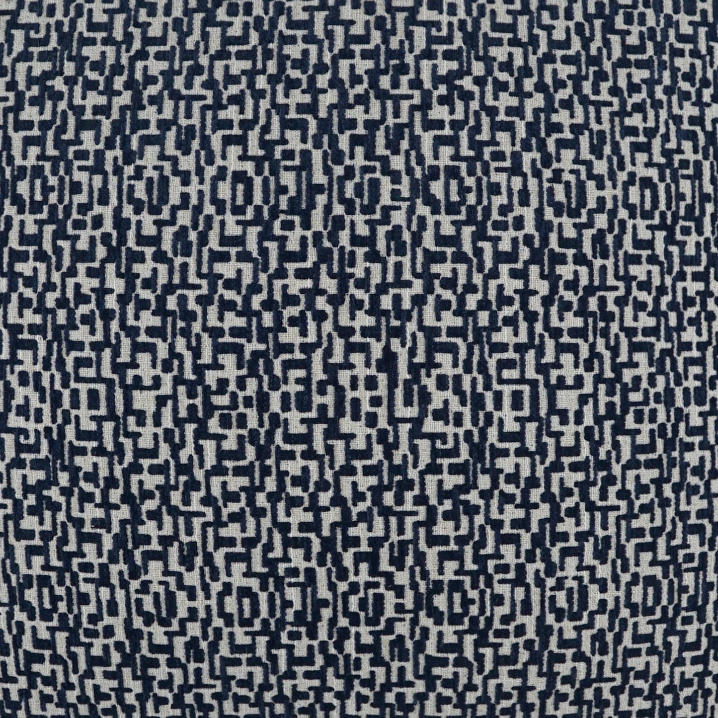 006 SI-2027651 | Closeup | Code Pillow by DV Kap Home in navy. Made from 99% polyester, 1% linen in a modern style.