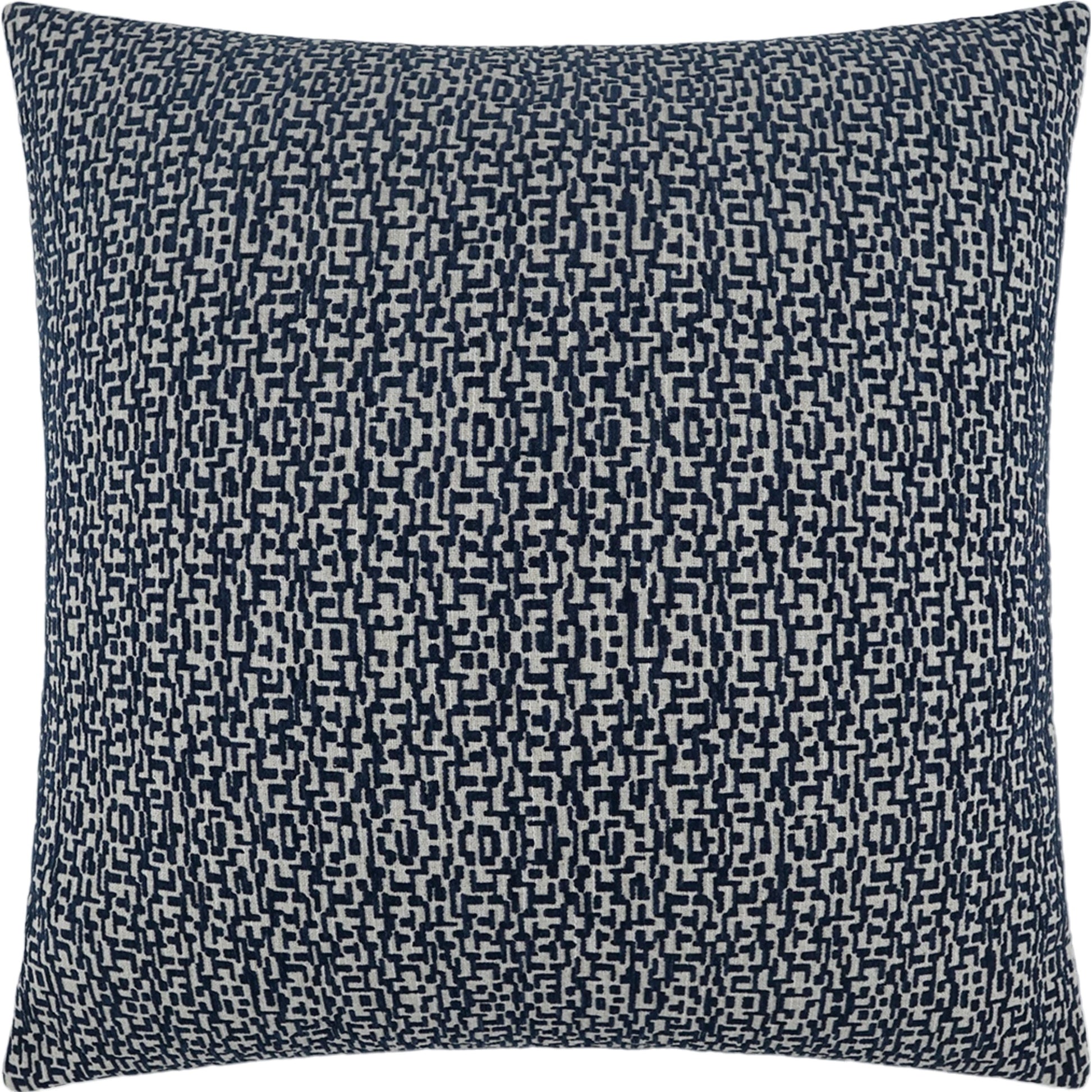 Code Pillow by DV Kap Home in navy. Made from 99% polyester, 1% linen in a modern style.