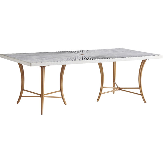 Key Largo Rectangular Dining Table by Tommy Bahama Outdoor in gold leaf. Made from unique in a eclectic & global style.
