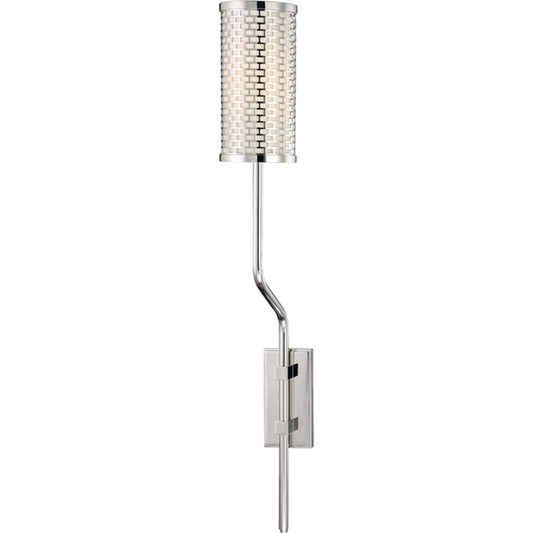 Hugo Wall Sconce by Hudson Valley in polished nickel. Made from steel in a modern style.