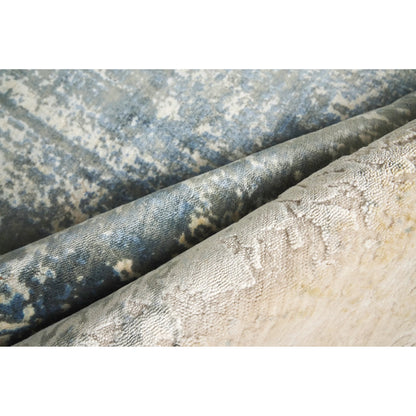 Reflections 3924 Rug by Exquisite Rugs in blue, ivory. Made from bamboo silk in a unique style.