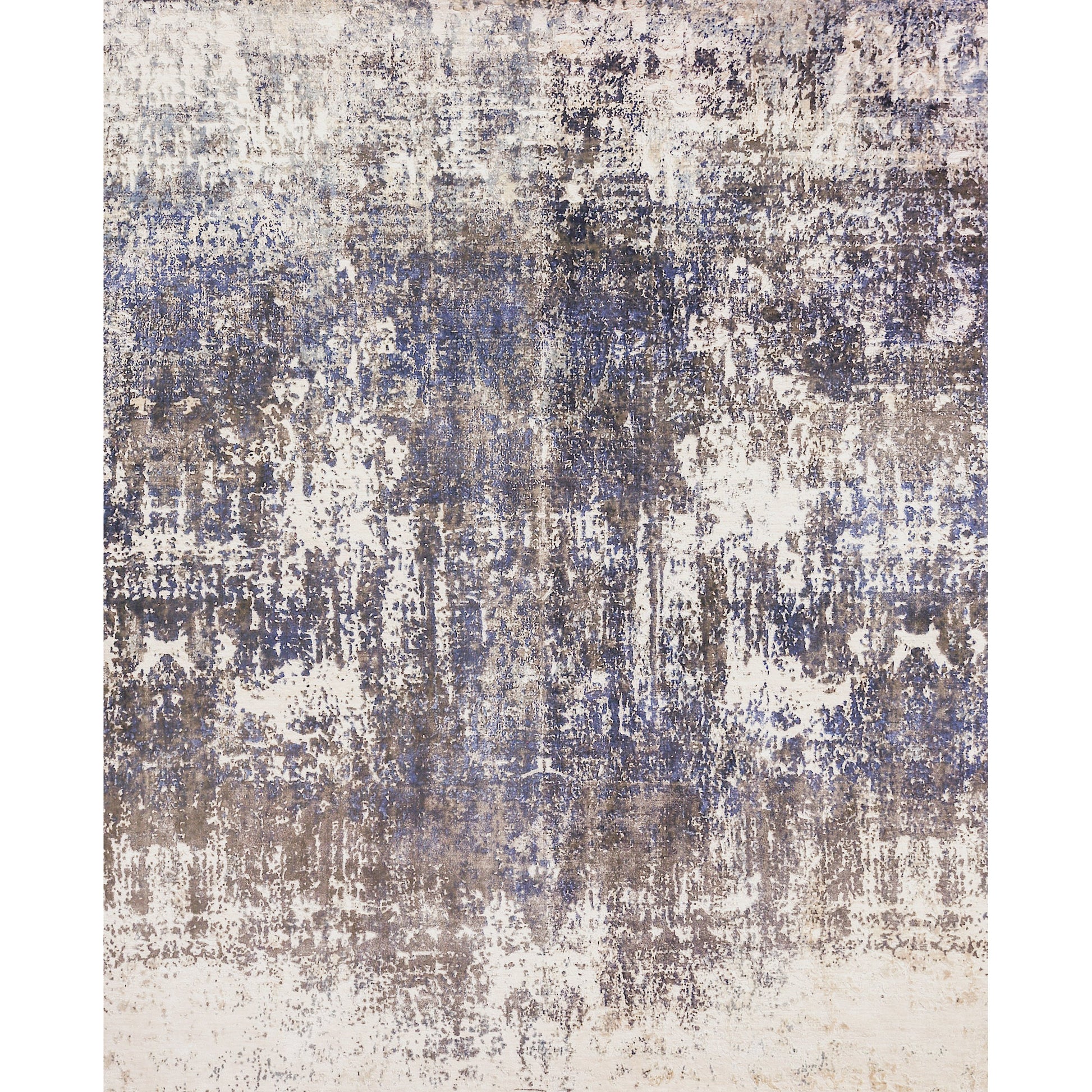 Reflections Rug - Blue, Ivory by Exquisite Rugs in blue, ivory. Made from bamboo silk in a unique style.