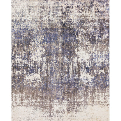 Reflections Rug - Blue, Ivory by Exquisite Rugs in blue, ivory. Made from bamboo silk in a unique style.