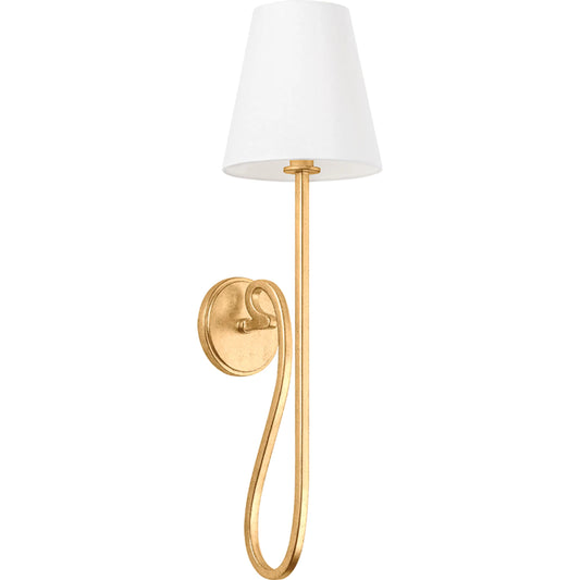 Elmhurst Wall Sconce by Hudson Valley in vintage gold leaf. Made from iron, steel in a modern style.