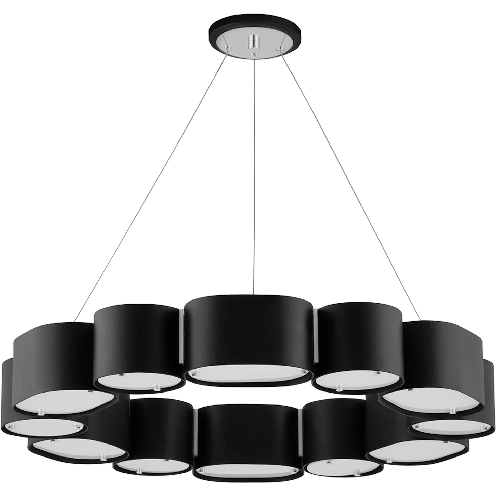 Opal Chandelier by Corbett. Made from steel in a modern style.