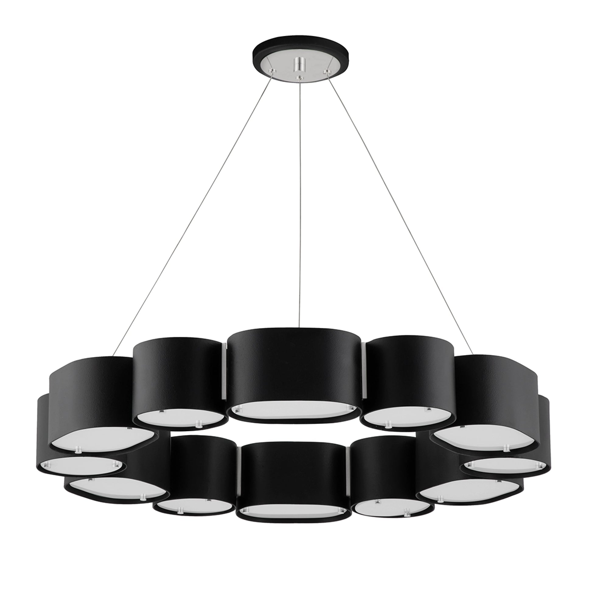 Opal Chandelier by Corbett. Made from steel in a modern style.