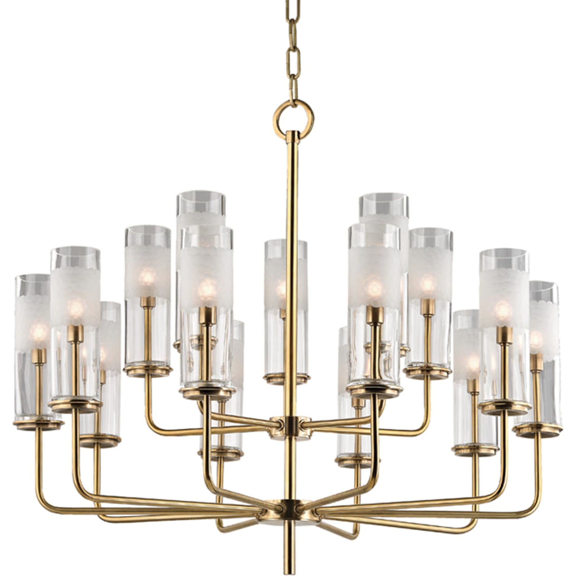 Wentworth Chandelier by Hudson Valley in polished nickel. Made from steel in a modern style.