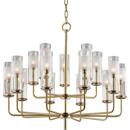 Wentworth Chandelier by Hudson Valley in polished nickel. Made from steel in a modern style.