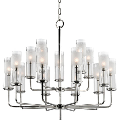 Wentworth Chandelier by Hudson Valley in polished nickel. Made from steel in a modern style.