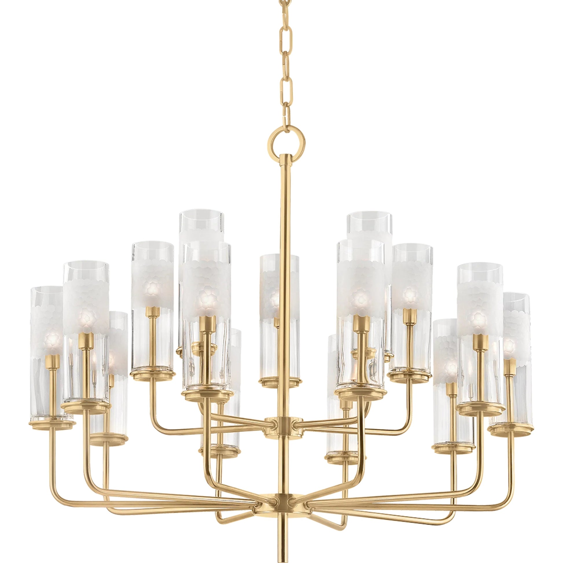 Wentworth Chandelier by Hudson Valley in polished nickel. Made from steel in a modern style.
