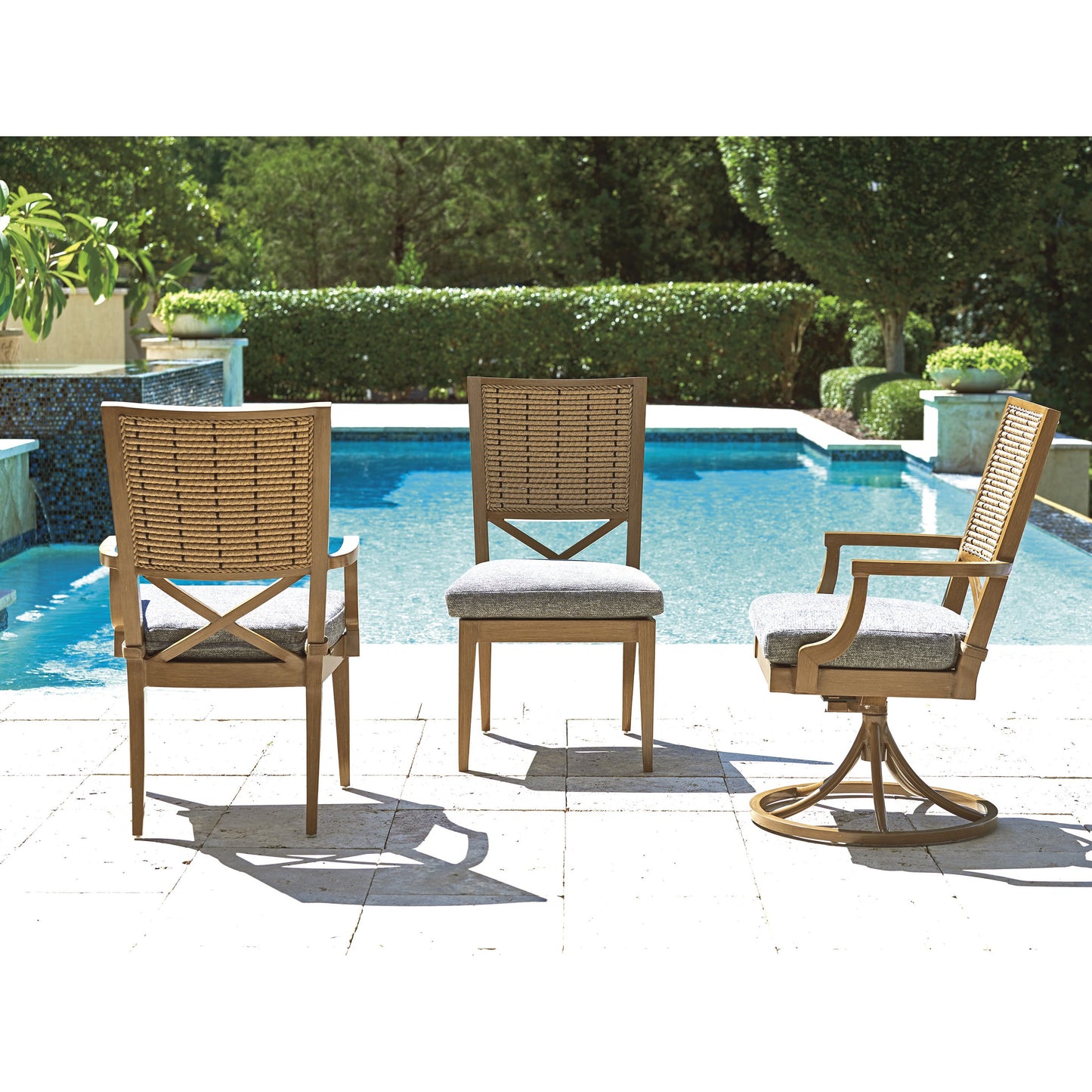 003 SR-836581 | Lifestyle | Cypress Point Ocean Terrace Arm Dining Chair by Tommy Bahama Outdoor. Made from unique in a coastal style.