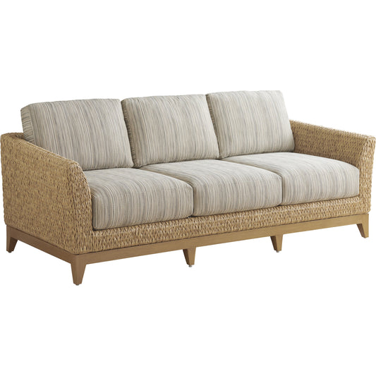 Los Altos Valley View Sofa by Tommy Bahama Outdoor in natural. Made from unique in a coastal style.