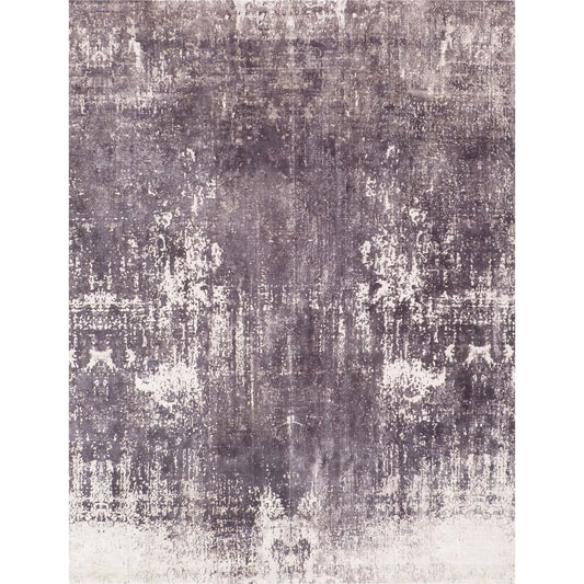 Cassina Rug by Exquisite Rugs in gray, ivory. Made from bamboo silk in a unique style.