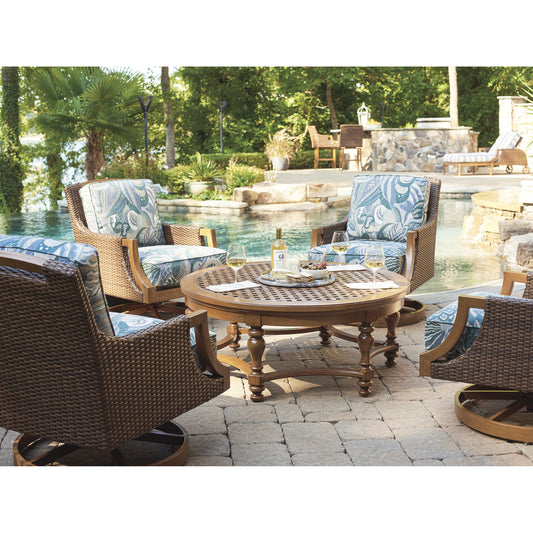Swivel Rocker Lounge Chair by Tommy Bahama Home in green. Made from unique in a coastal style.