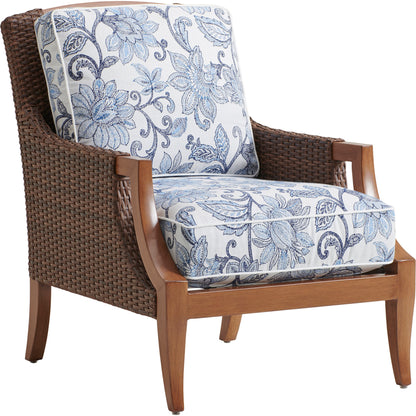 Lounge Chair by Tommy Bahama Home in blue floral. Made from unique in a coastal style.