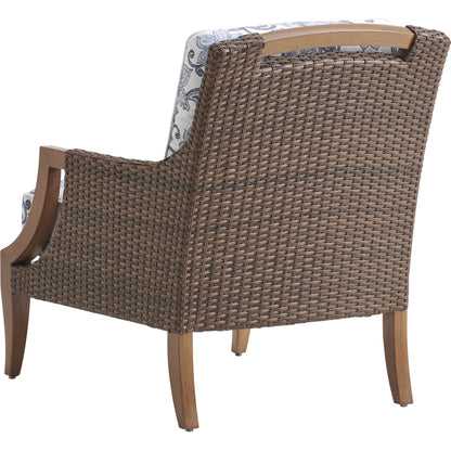 Lounge Chair by Tommy Bahama Home in blue floral. Made from unique in a coastal style.