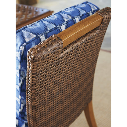 Harbor Isle Side Dining Chair by Tommy Bahama Outdoor in blue. Made from unique in a coastal style.