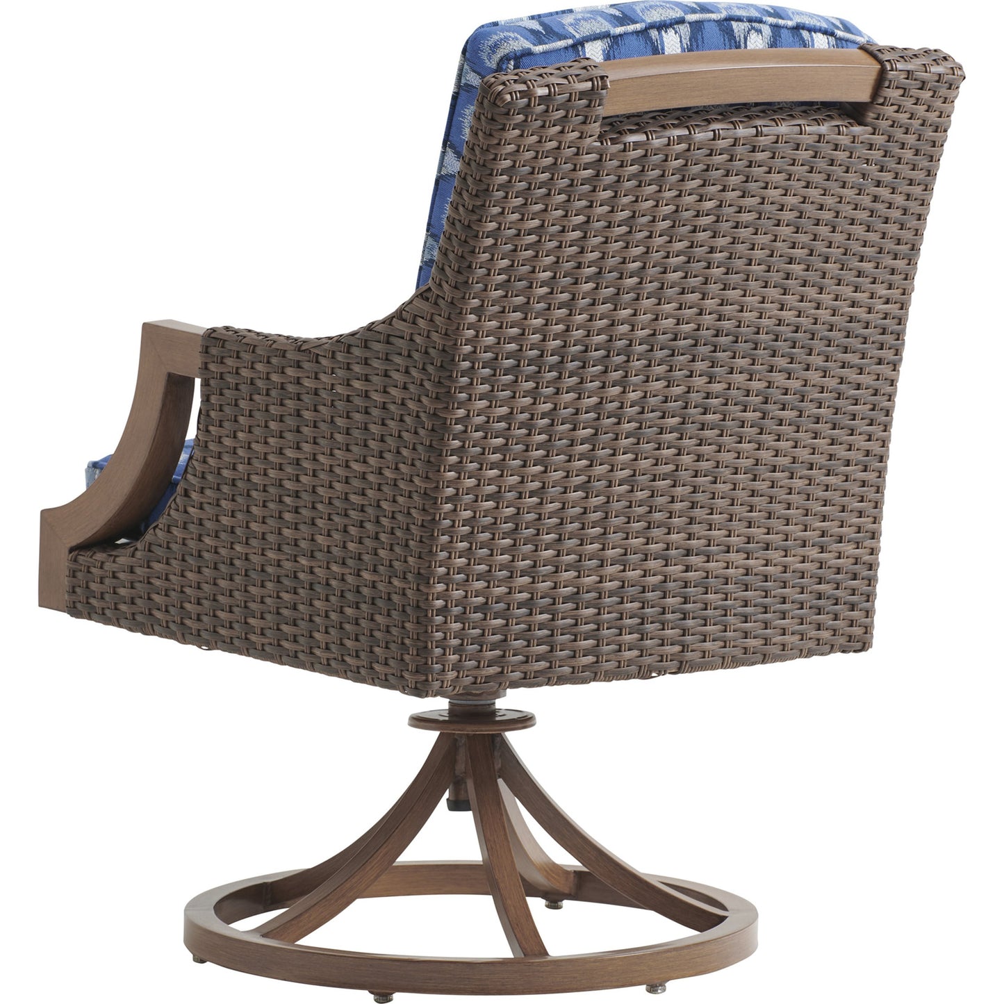 002 SR-836821 | Additional Silo | Harbor Isle Swivel Rocker Arm Dining Chair by Tommy Bahama Outdoor in blue. Made from unique in a coastal style.