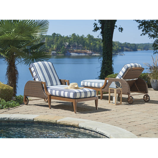 Harbor Isle Chaise Lounge Chair by Tommy Bahama Outdoor in blue. Made from unique in a coastal style.