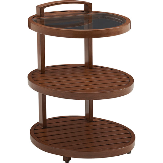 Harbor Isle Tiered End Table by Tommy Bahama Outdoor in walnut. Made from unique in a modern style.