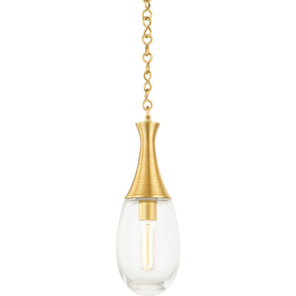 Southold Pendant by Hudson Valley in black brass. Made from steel in a transitional style.