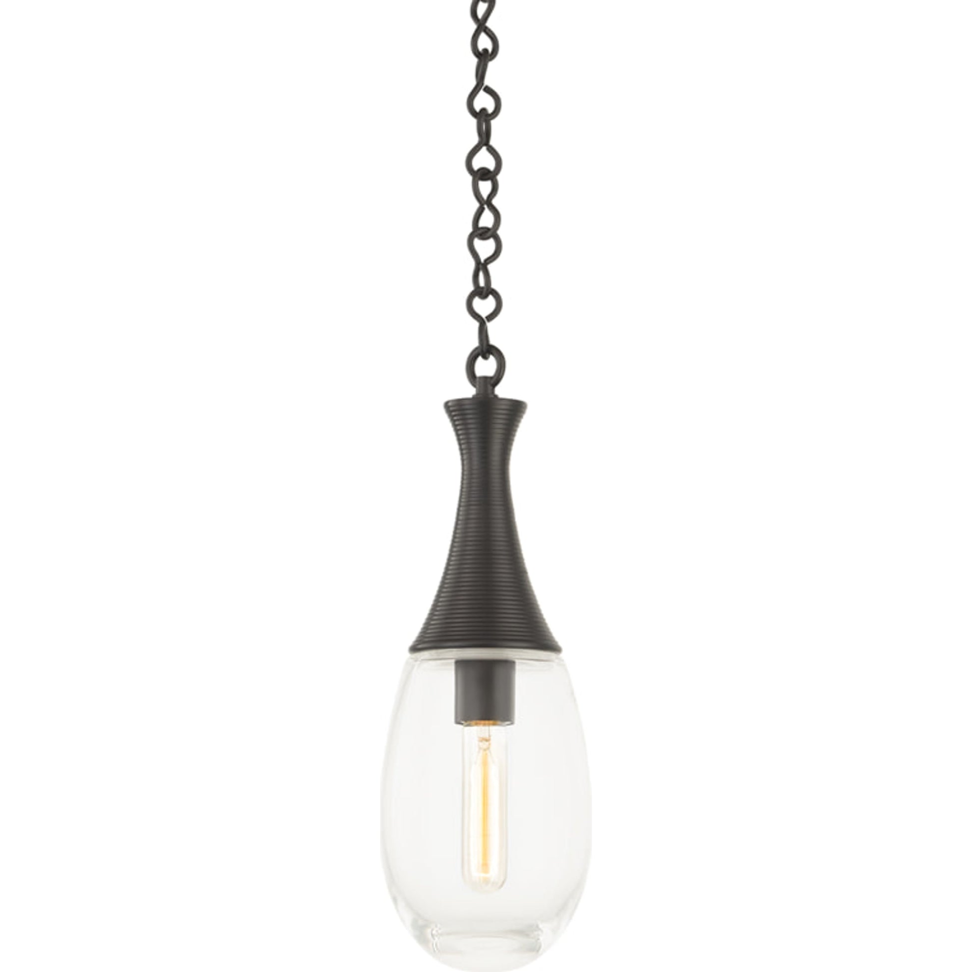 Southold Pendant by Hudson Valley in black brass. Made from steel in a transitional style.