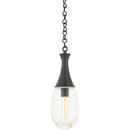 Southold Pendant by Hudson Valley in black brass. Made from steel in a transitional style.