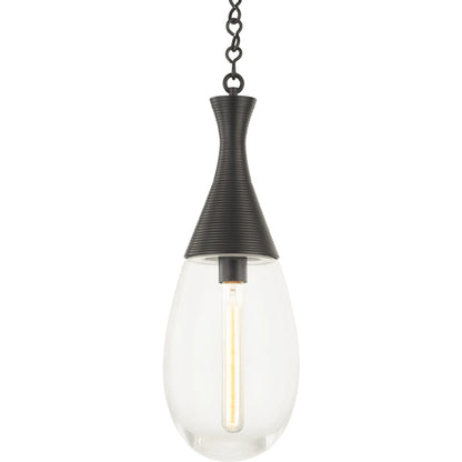 Southold Pendant by Hudson Valley in black brass. Made from steel in a transitional style.