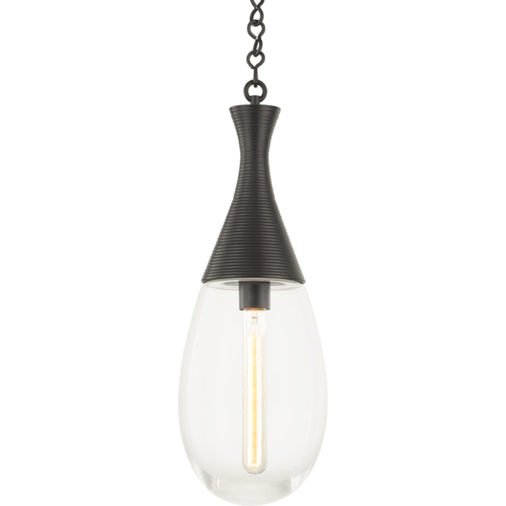 Southold Pendant by Hudson Valley in black brass. Made from steel in a transitional style.