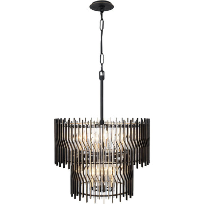 Park Row 2-Tier Chandelier by Varaluz in matte black, french gold. Made from unique in a modern style.