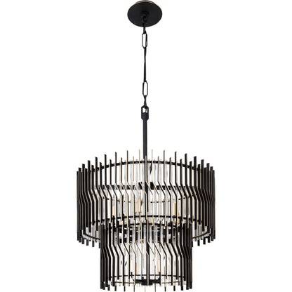 Park Row 2-Tier Chandelier by Varaluz in matte black, french gold. Made from unique in a modern style.