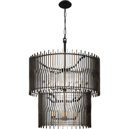 Park Row 2-Tier Chandelier by Varaluz in matte black, french gold. Made from unique in a modern style.