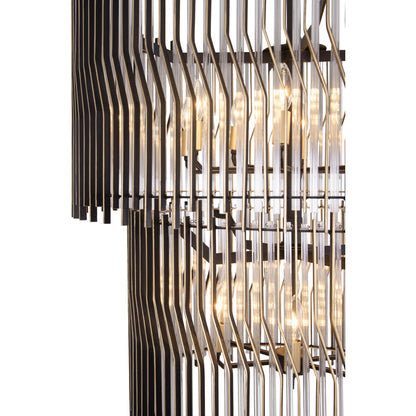 Park Row 2-Tier Chandelier by Varaluz in matte black, french gold. Made from unique in a modern style.