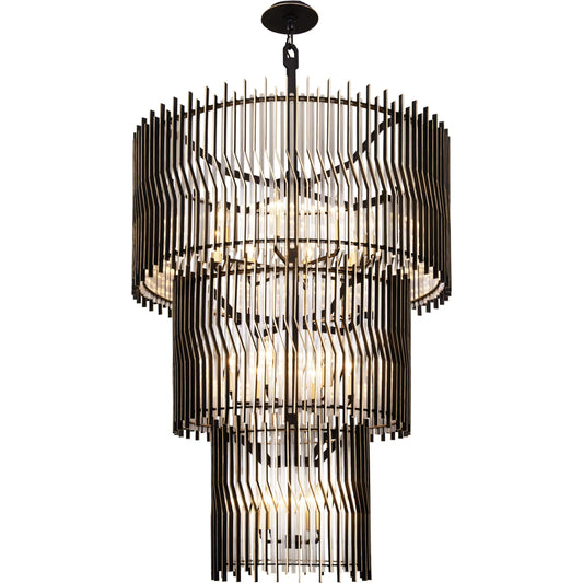 Park Row 3-Tier Chandelier by Varaluz in matte black, french gold. Made from unique in a unique style.