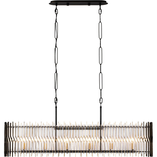 Park Row Linear Pendant by Varaluz in matte black/french gold. Made from unique in a modern style.