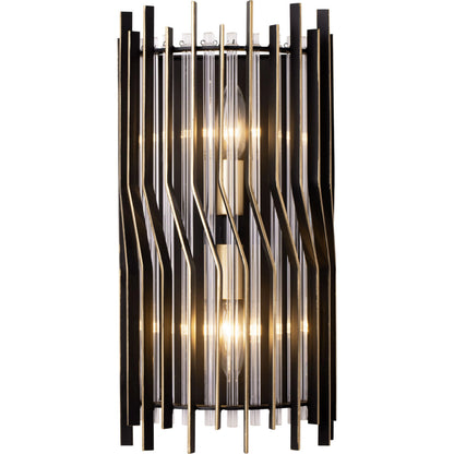 Park Row Sconce by Varaluz in matte black/french gold. Made from unique in a modern style.