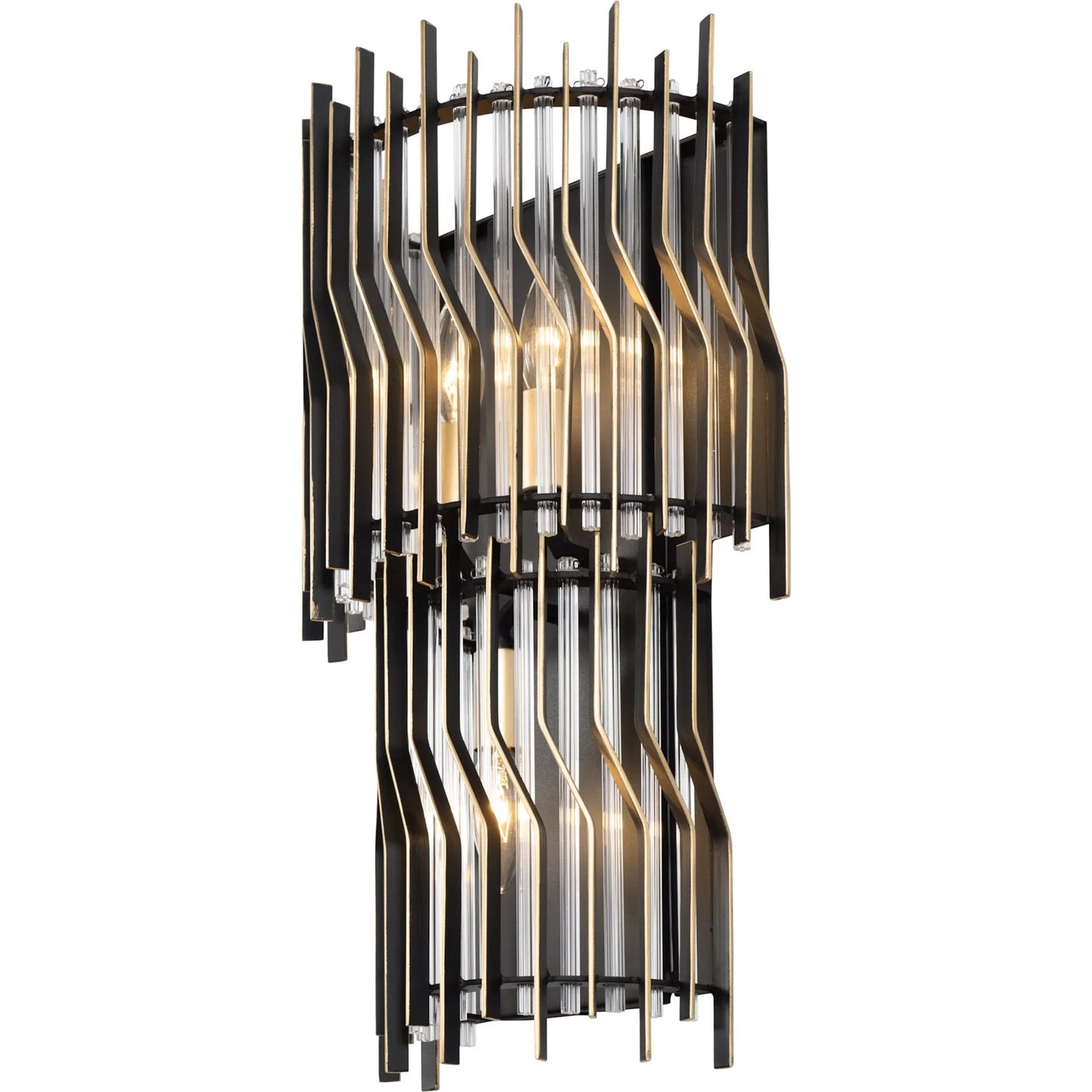 003 SI-2445116 | Additional Silo | Park Row Tier Sconce by Varaluz in matte black, french gold. Made from unique in a modern style.