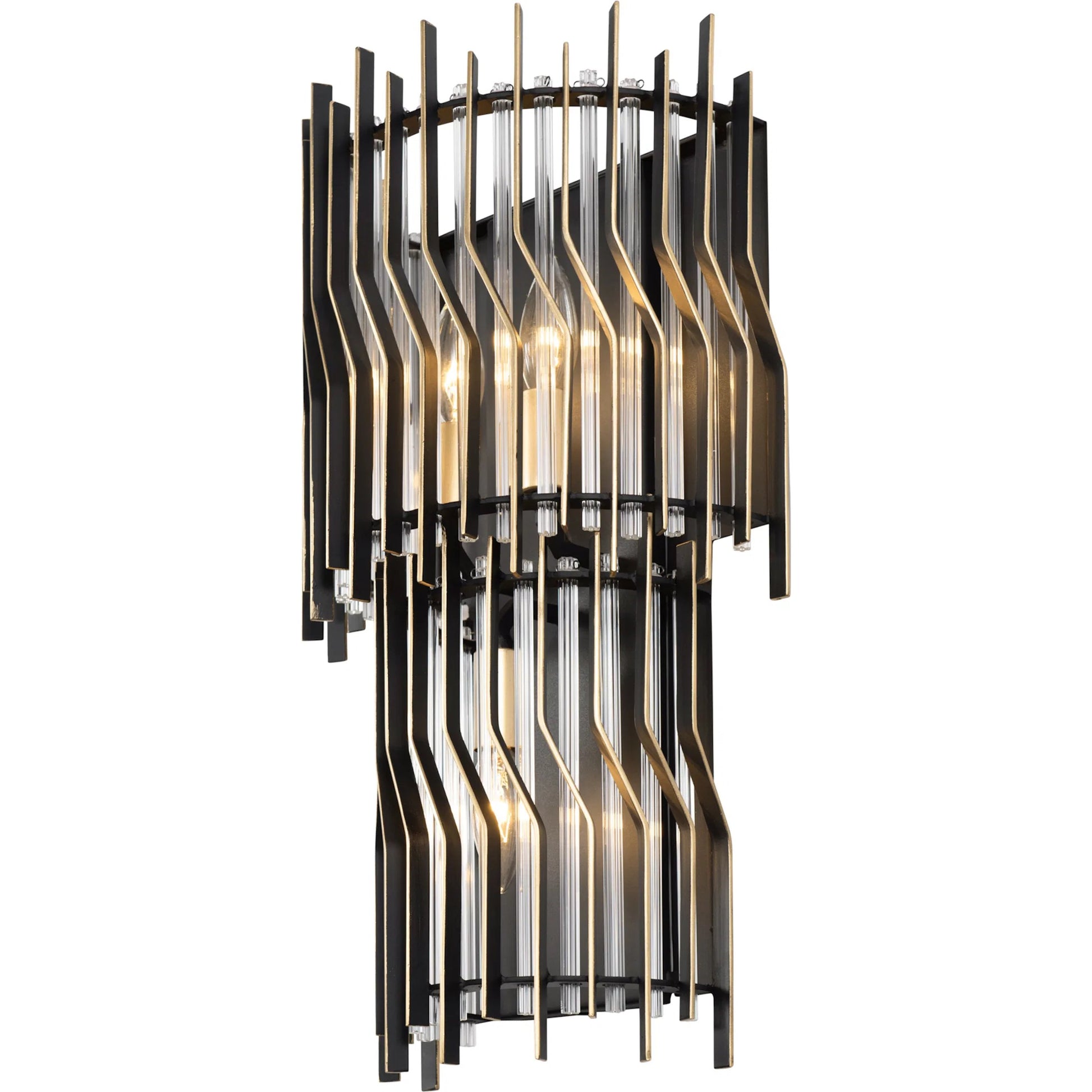Park Row Tier Sconce by Varaluz in matte black, french gold. Made from unique in a modern style.